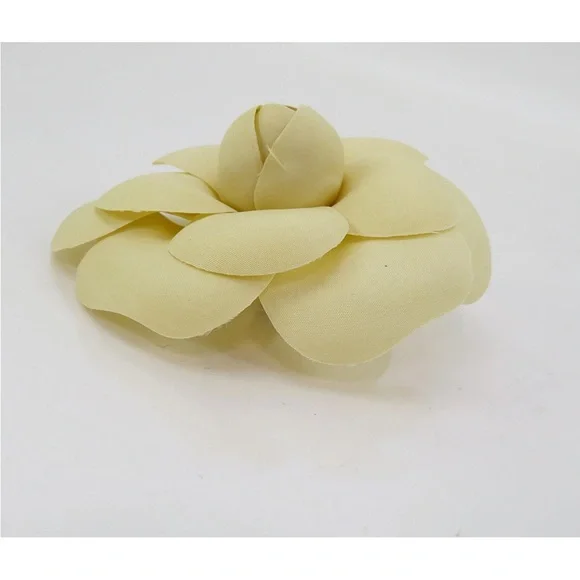 CHANEL Cream Floral Brooch with box